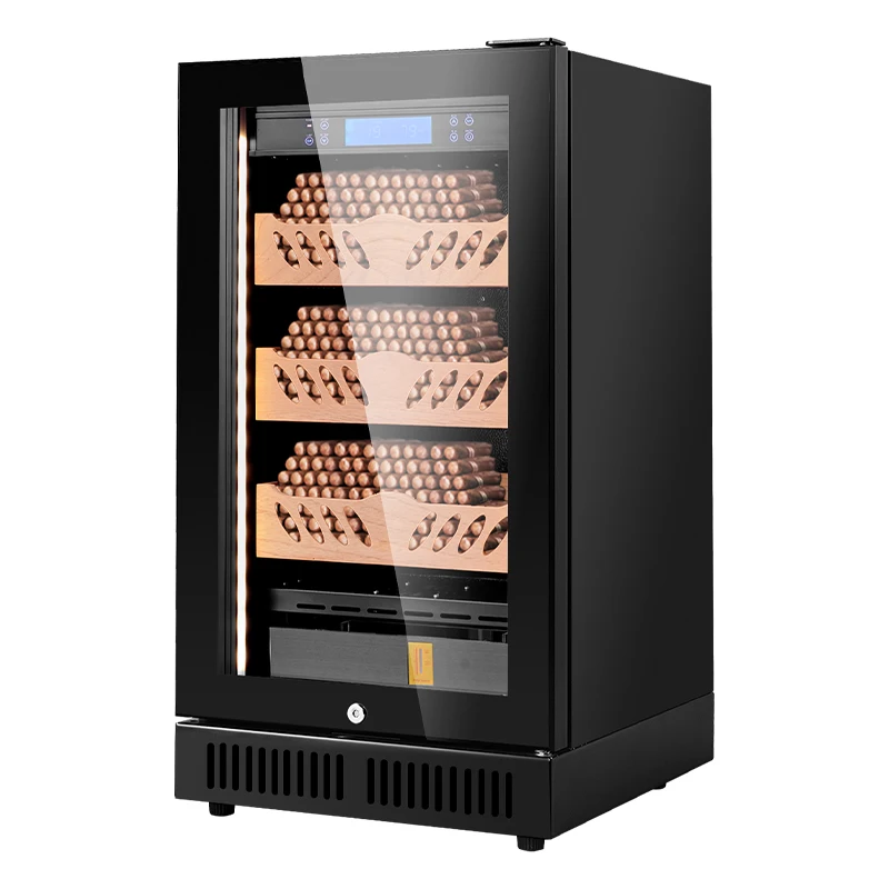 Multi-function 68L Cigar Humidor Cabinet Cedar Wood Cigar Humidor Cooler