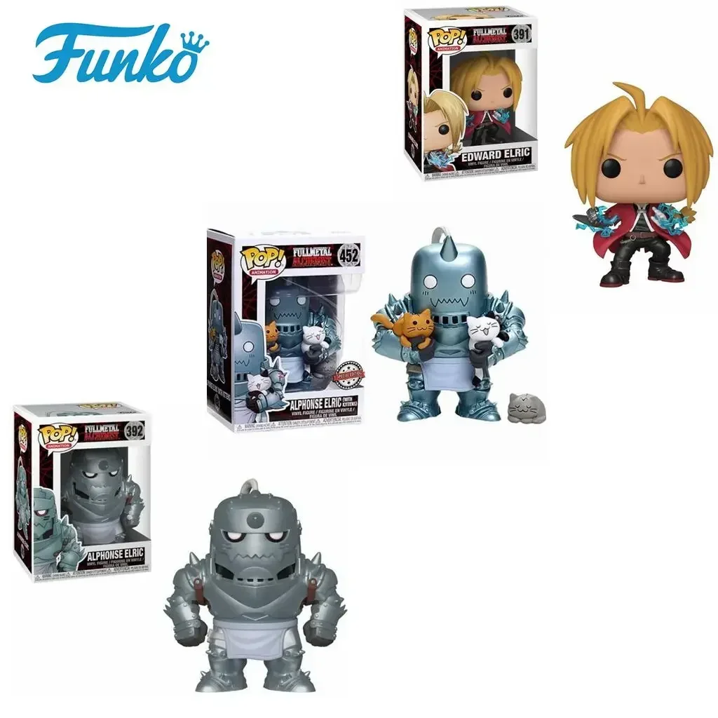 Funko POP Alchemist EDWARD ELRIC 391# ALPHONSE ELRIC 392# 452# Toy Figures Collection Vinyl Figure 10cm PVC Model Doll Toys