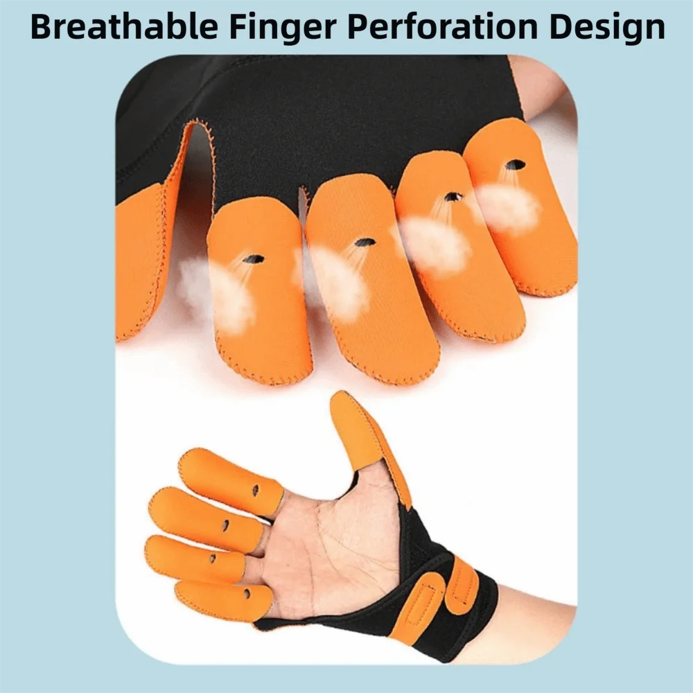 

Тренажер для пальцев рук: эластичные дышащие перчатки-фиксаторы с защитой от скольжения для восстановления и тренировки пяти пальцев