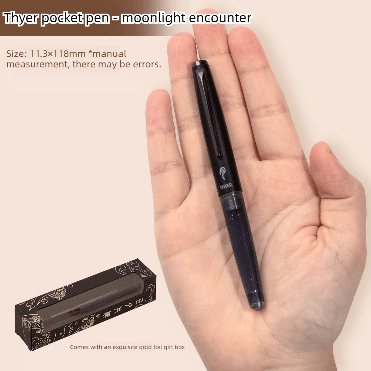 THEBAI Mini Pocket Fountain Pen Transparent Short Body Portable Writing Pen Stationery School Office Supplies PK JINHAO 59