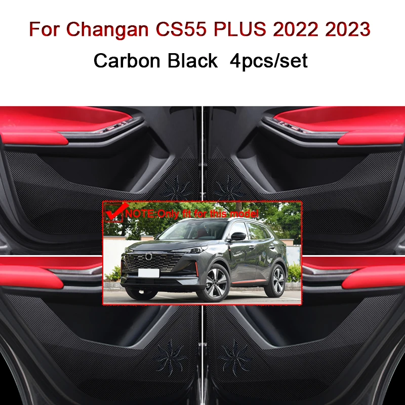 

For Changan CS55 PLUS 2022 2023 Car Door Anti Kick Pad Carbon Fiber Leather Texture Anti Dirt Protective Sticker Auto Accessory