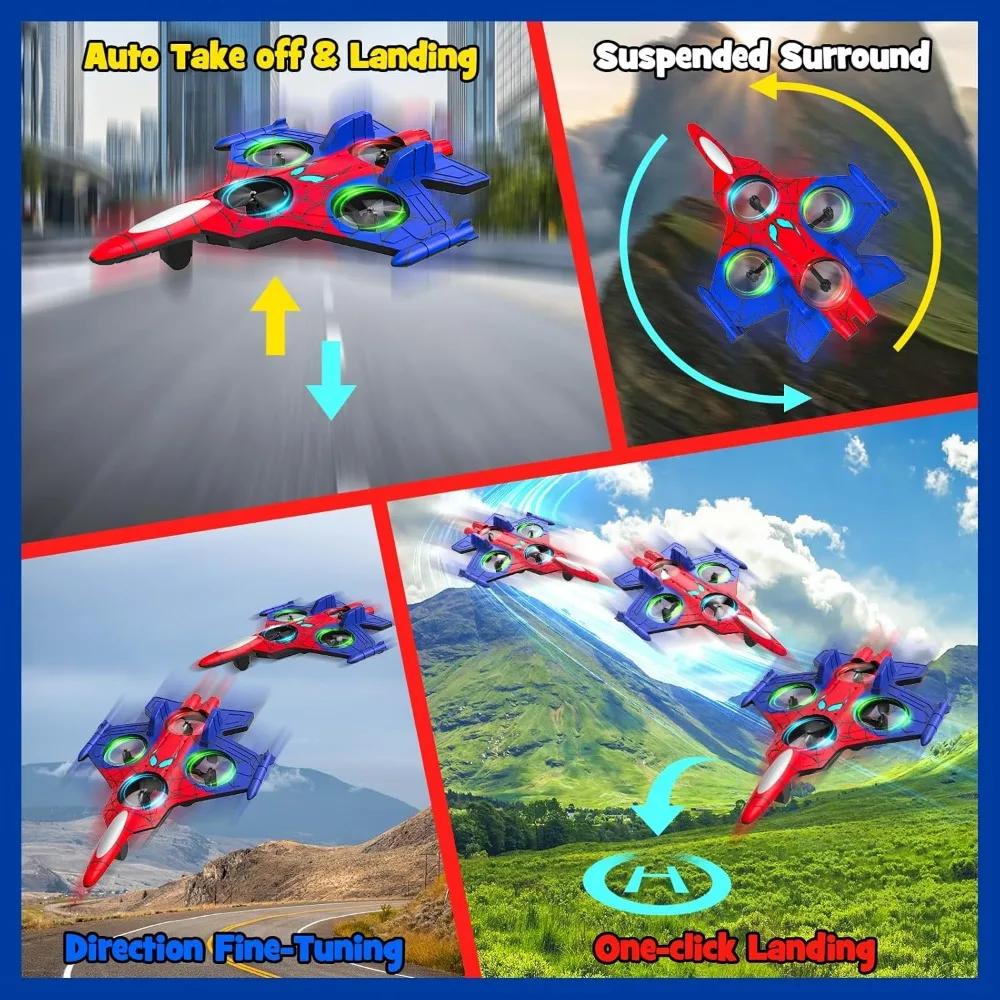 Mini Spider Drone per Bambini: Aereo RC in Schiuma con Controllo da 2,4 GHz, Luci LED, 360 °   Acrobazie e volo facile