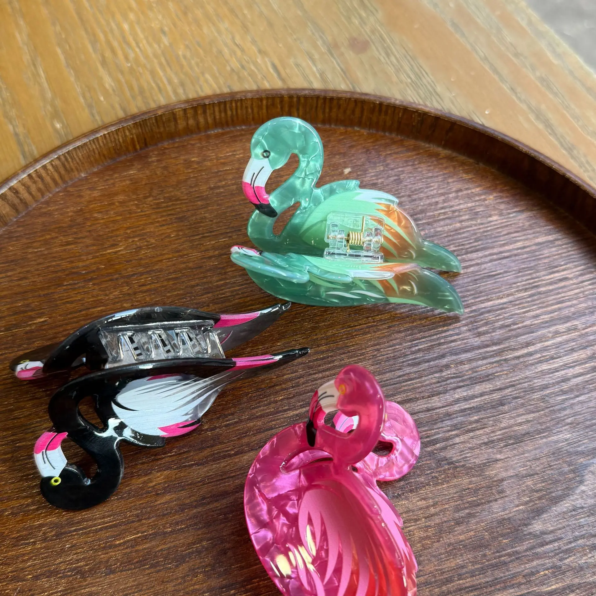 New Fashion Acrylic Animal Flamingo Cute Hair Clips Claw For Women Female Hair Accessories