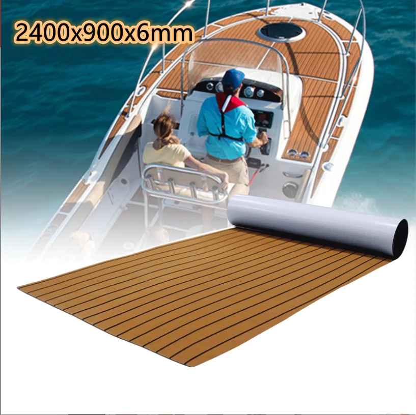 2400X900X6mm Eva Foam Boat Flooring Decking Pad Faux Teak Deck Sheet  Anti-Skid Yacht Kayak Mat