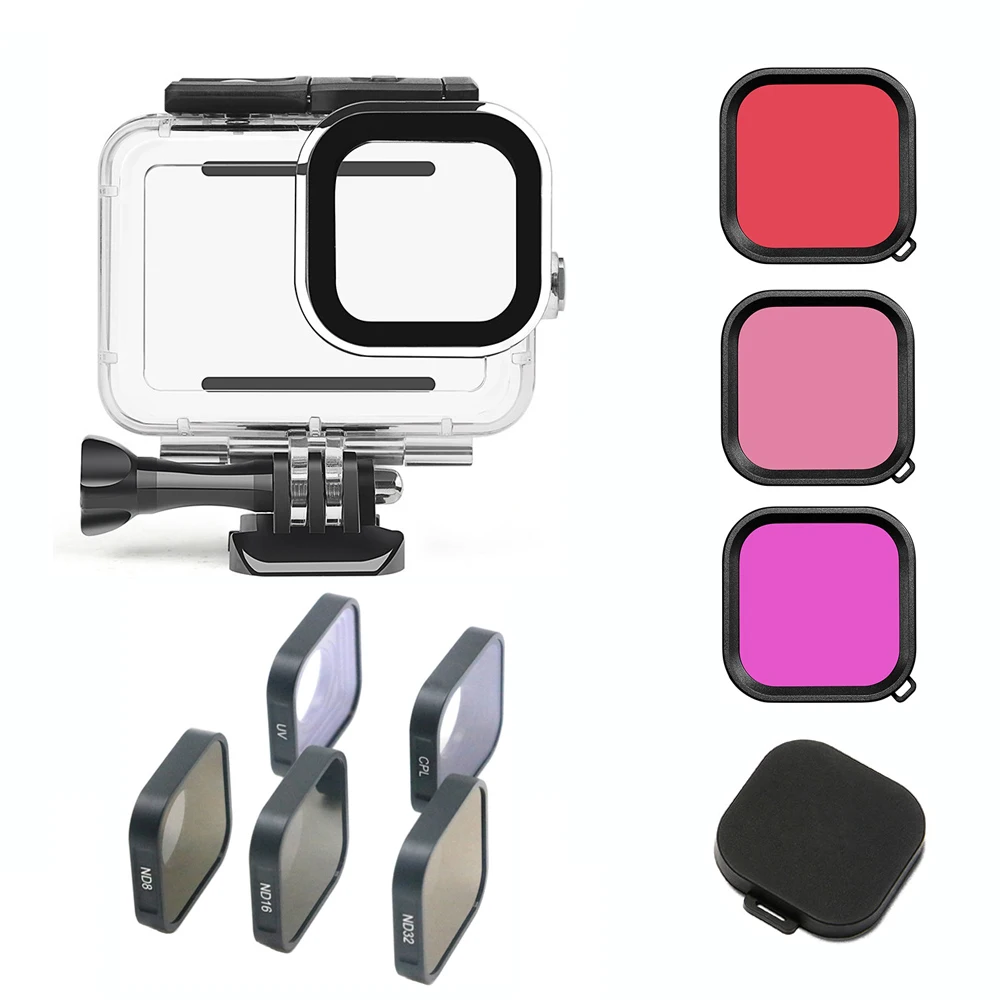 ND8 ND16 ND32 CPL Lens Filter Set Aluminium Alloy Frame for GoPro 12 Hero 12 11 11 9 Black Action Camera ND CPL Lens