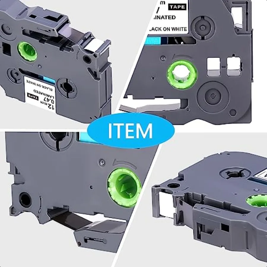TZE231 Compatible Label Tape Replacement for Brother TZe231 TZ231 Laminated P Touch Label Maker Tape Black on White for PTD200