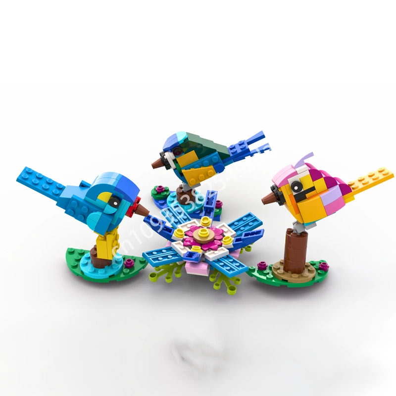 

181 шт. MOC 3 птицы строительные блоки Рождественская игрушка подарок детский строительный подростковый конструктор пластиковый образовательный