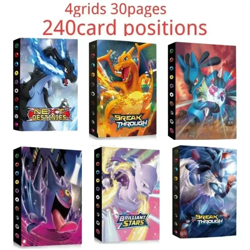 

240 штук Pok é mon cartes Альбом livre dessin animé Charizard Pikachu carte de jeu VMAX GX EX поддержка Коллекция