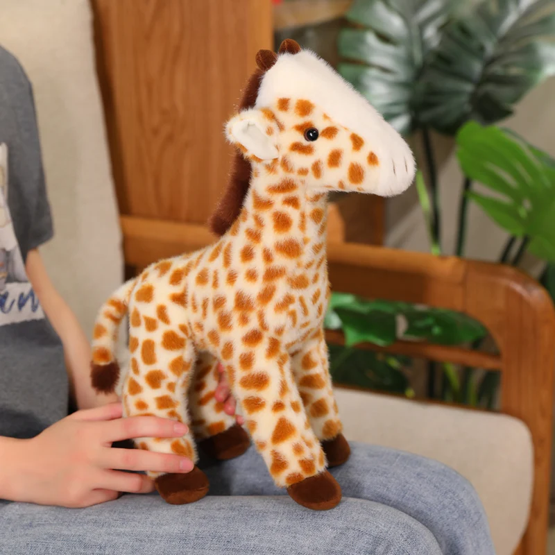 25/35 cm Simulation Giraffe Plüsch Lebensechte Gefüllte Puppe Hause Ornament Zoo Souvenir Geburtstag Geschenke – Detail 12