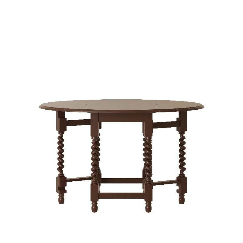 

Solid wood simple retro folding dining table, oval shape living room dining table, small apartment household removable table