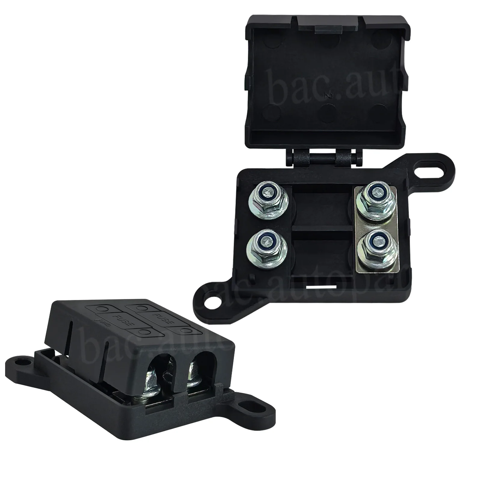

2-Way Fork Bolt Type 32V AFS/ANL/Midi/Mini Fuse Holder 2 Circuit Car Automobile Fuse Box Base for Automotive ANS AFS Dual Batter