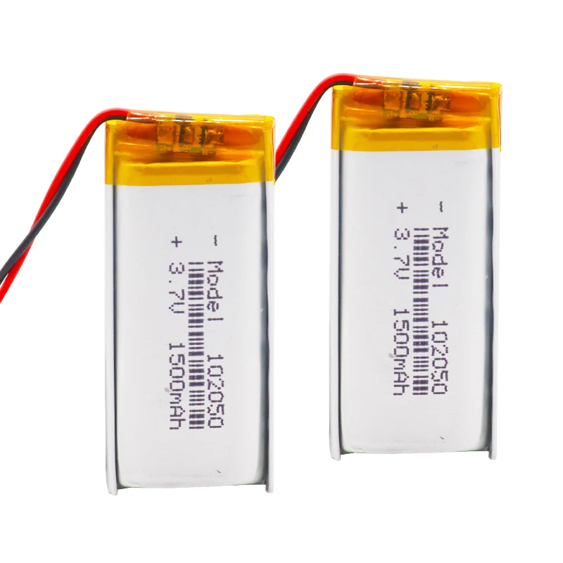 3.7V 1500MAh 102050แบตเตอรี่ลิเธียมโพลิเมอร์ Li-Po Li Ion แบตเตอรี่แบบชาร์จไฟได้สำหรับ MP3 MP4 MP5 GPS DVD แท็บเล็ตบลูทูธกล้อง Lipo Cell