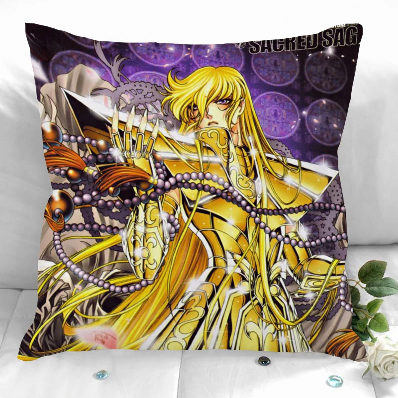 New Custom Saint Seiya Pillowcases Printed Square Pillowcase Home Decorative Zipper Pillow Cover 40X40cm(One Side)