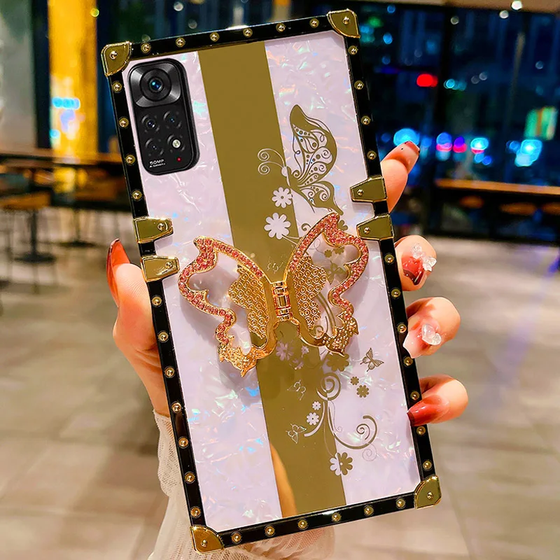 Luxury Colorful Printed Diamond Stand Phone Case  For Xiaomi Redmi Note 11 10  9  8 Pro 11s 10s Mi 10T 12T 11T 13 Lite Cover
