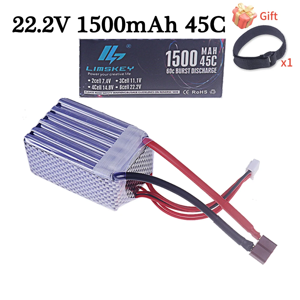 

22.2V 1500mAh LiPo Battery 6S 45C Battery With Deans T XT60 Plug For Quadcopter RC Drone Racing Cars Vehicles Toys Spare Parts