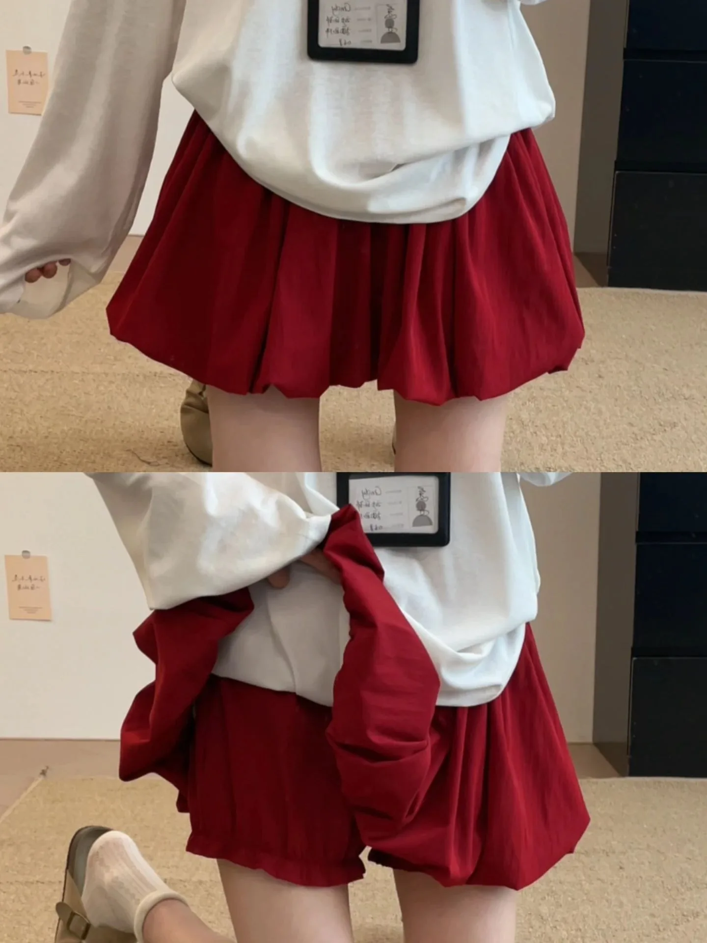 

High Waist A-Line ort Skirt Women's Summer Floral Pleated Skirts Slimming Flared Skirts Anti-Light Cheered Skirts