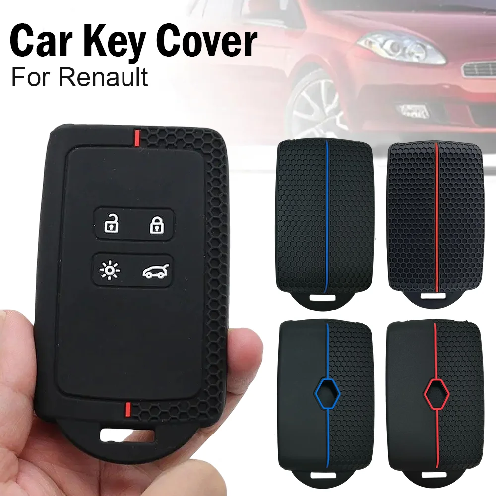 

Silicone Car Key Cover Full Wrap Textured Key Case For Renault Austral Captur Arkana Koleos Zoe Scenic Dacia Sandero Duster