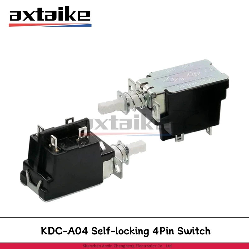 2Pcs KDC-A04 Series Water Heater Amplifier Chassis Television Set-top Box Power Switch KDC-A04-2-20TC Self-locking 4Pin Button
