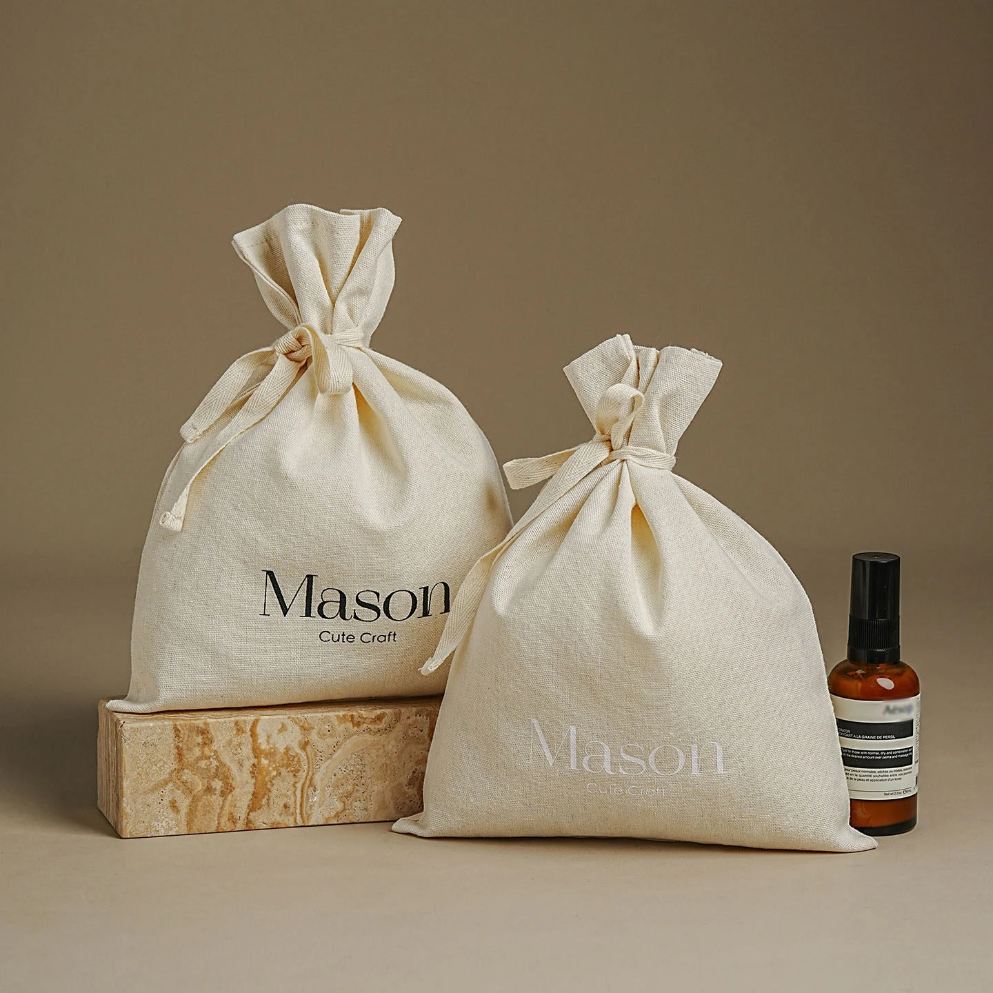Luxury Skincare Logo - Personalized Cotton Drawstring Bag With Logo