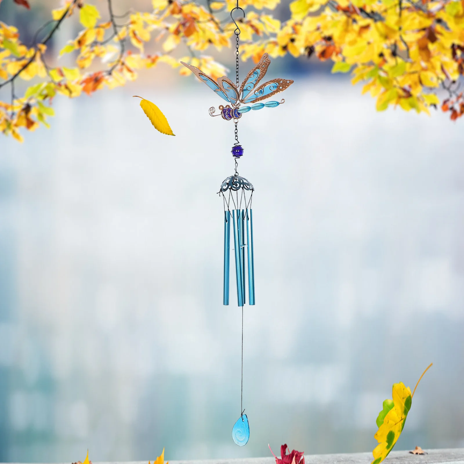 

Acrylic Luminous Dragonfly Wind Chime Glow in The Dark Hanging Decoration for Garden Patio Yard Outdoor Home Decor