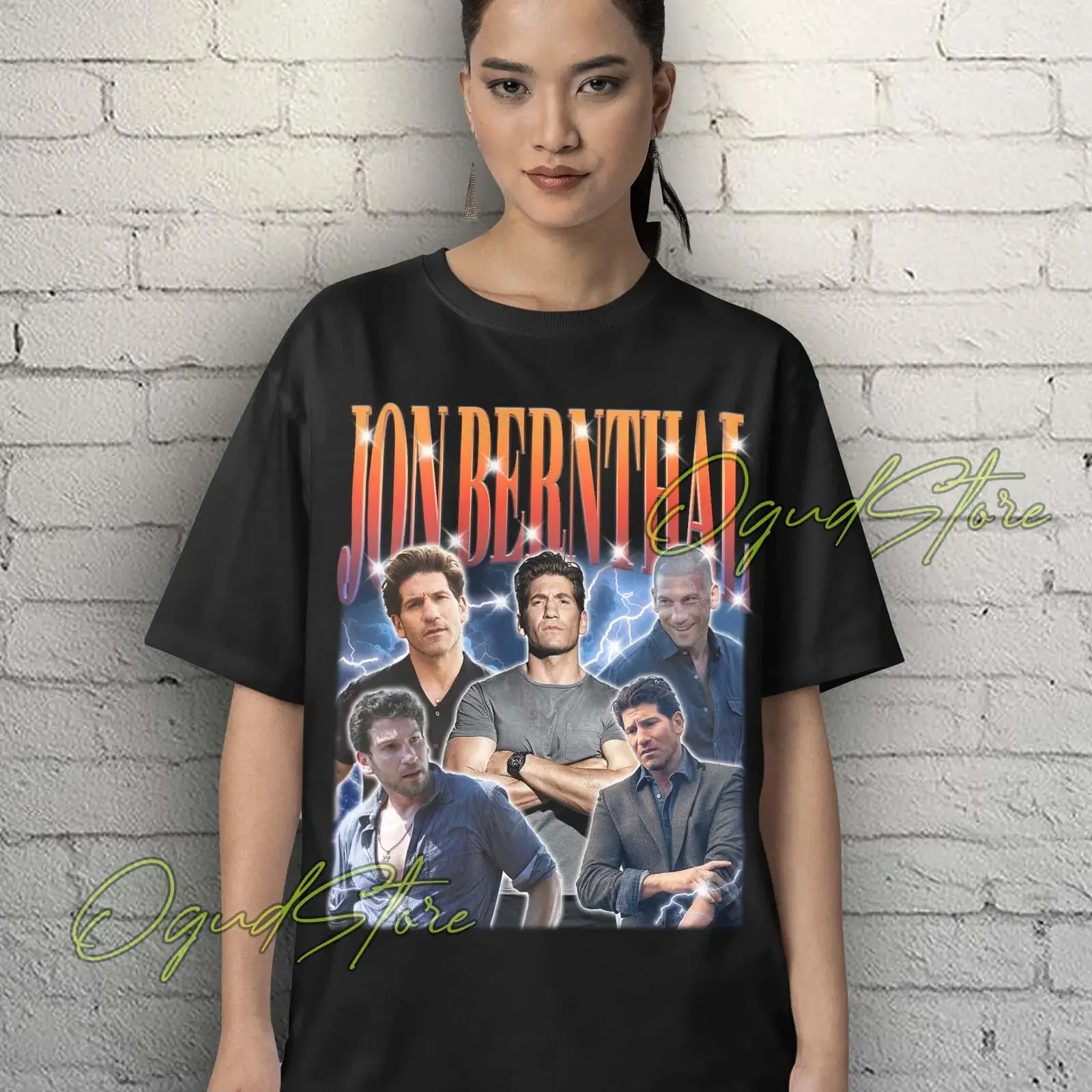 Vintage Jon Bernthal 90s Bootleg T Shirt Retro Homage Casual for Actor Fans  vintage Washed Top For Everyday Wear Breathable