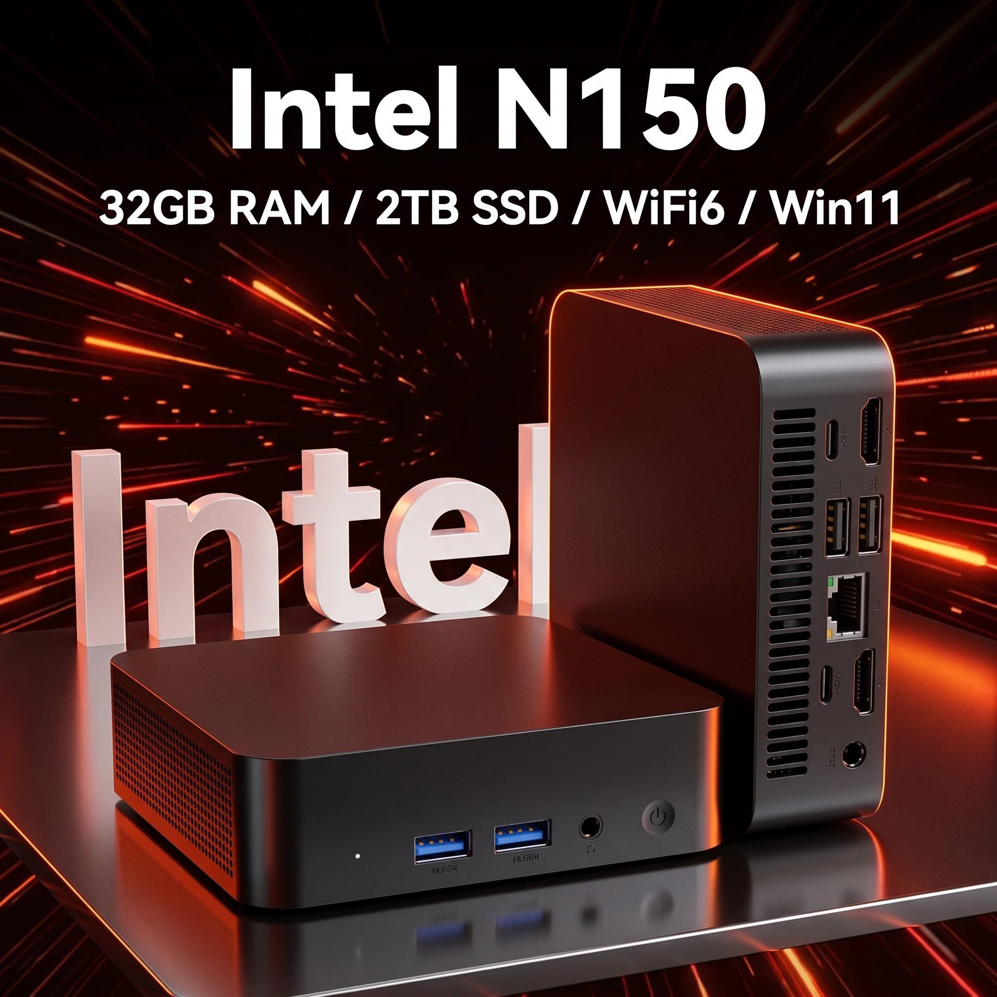 New Mini PC Intel Twin Lake N150 CPU Windows 11 Pro Mini PC 32GB RAM 512GB 1TB 2TB SSD WiFi5 BT5.0 Portable Desktop Computer