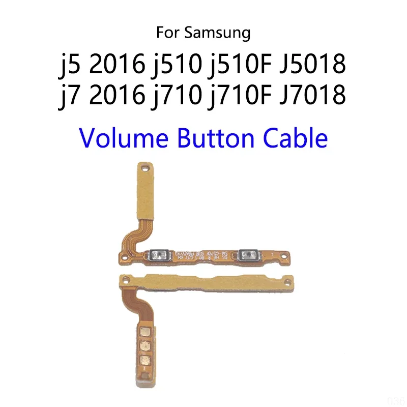 10PCS For Samsung Galaxy J5 2016 J510 J510F J5108 J7 J710 J710F J7108 Power Button Switch Volume Button Mute On / Off Flex Cable