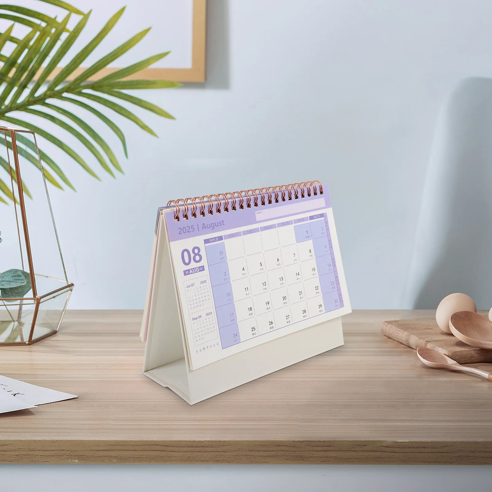 

Gold Foil Desk Minimalist Standing Table Calendar For Office Home Thick Paper Smooth Writing Daily Use Decorative Month Calendar