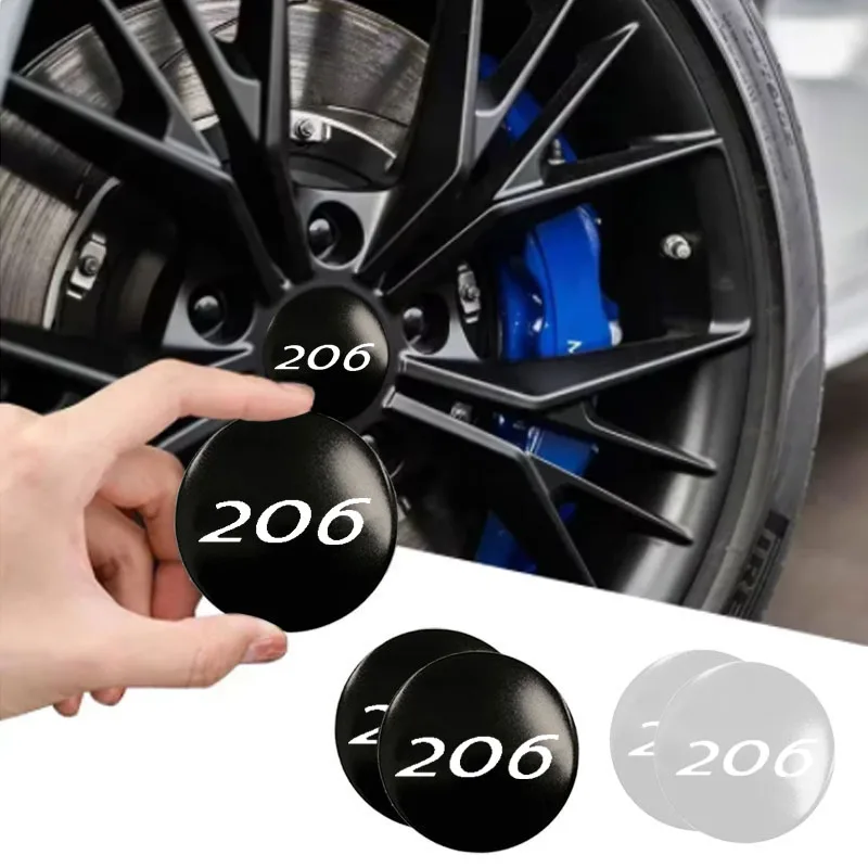 Sticker-resistant, not easy to drop, scratch-proof car hub cover sticker, car badge logo sticker For Peugeot 206 Car Accessories