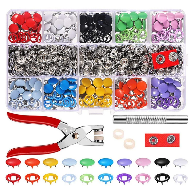 10 Colors Metal Sewing Buttons Hollow Solid Prong Press Studs Snap Fasteners For Clothes Bags-Hot