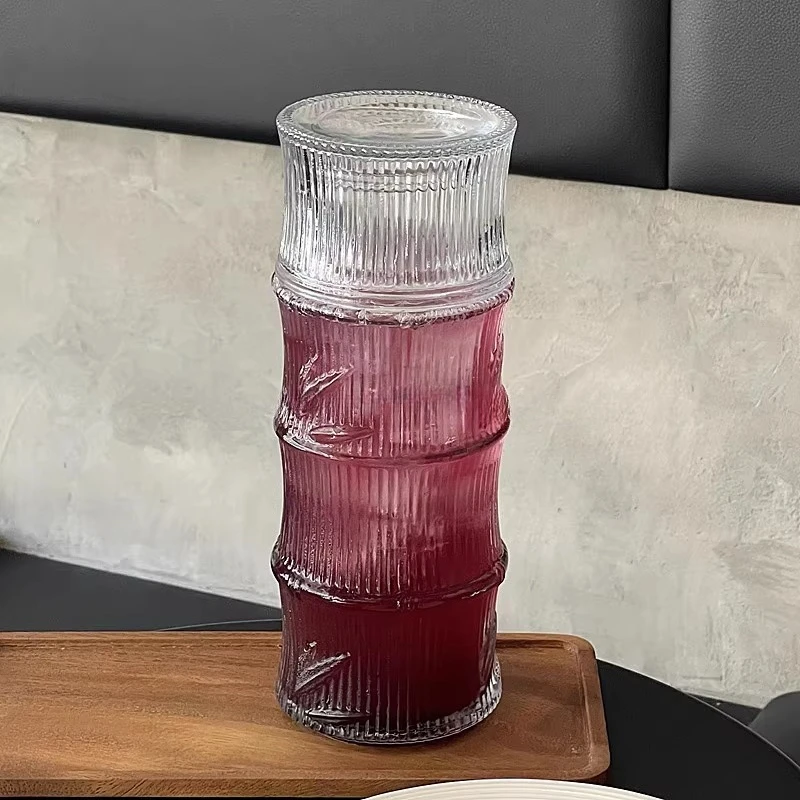 

Набор стеклянных чашек Bamboo Knot для одного человека: китайские термостойкие стаканы для воды, специально разработанные для соков и фруктовых чаев