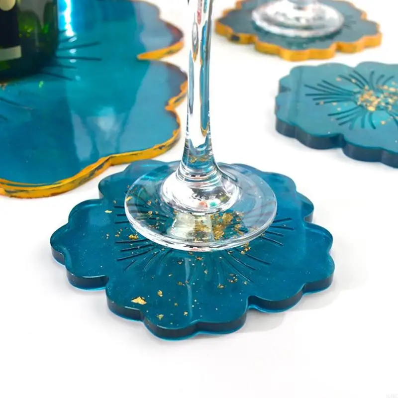 

R3MC 2Pcs/Set Crystal Epoxy Resin Mold Flower Pad Casting Silicone Mould DIY Crafts Decorations Making Tools