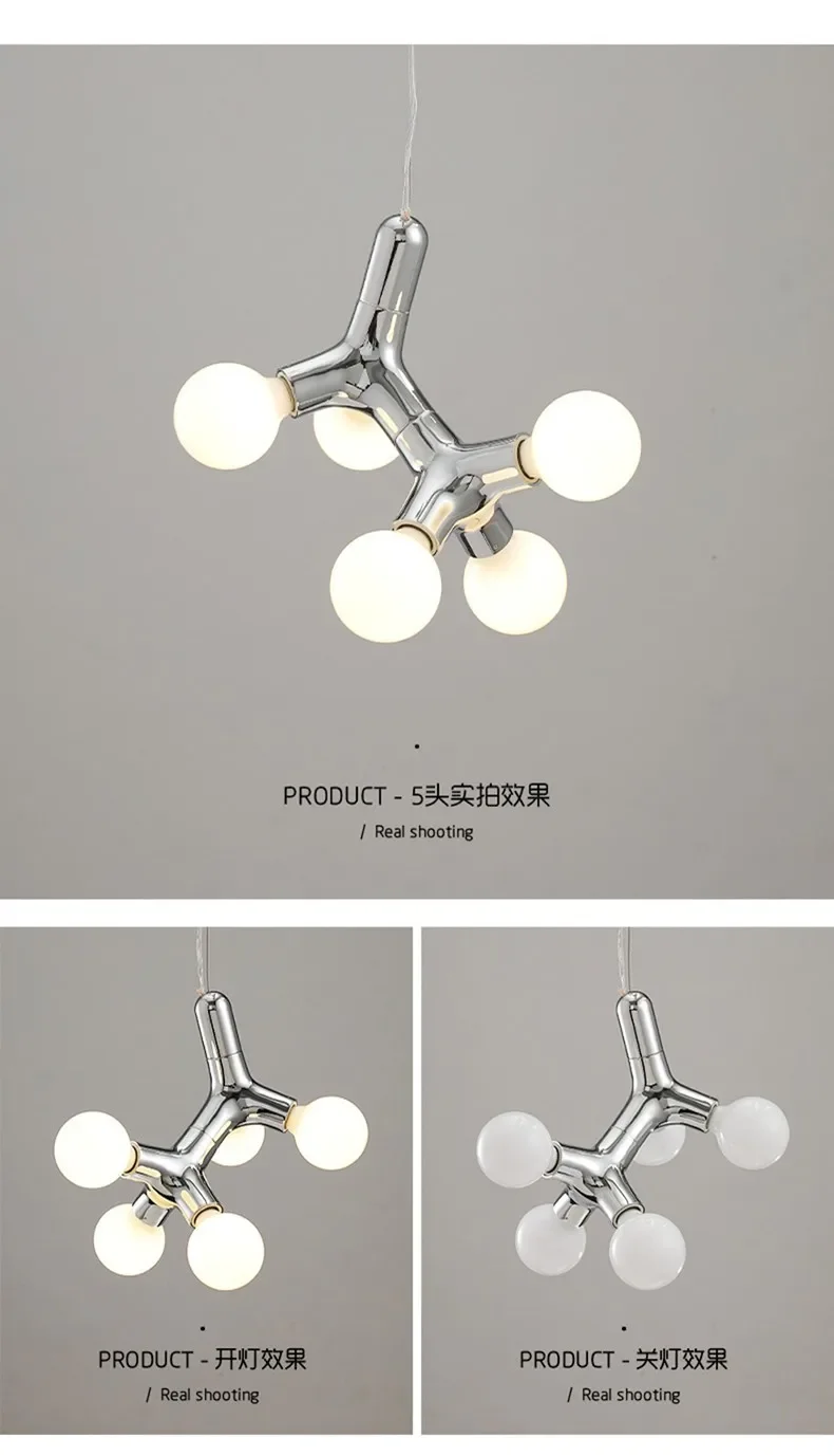 Postmodern LED Chandelier Lighting Copper Dining Room Island