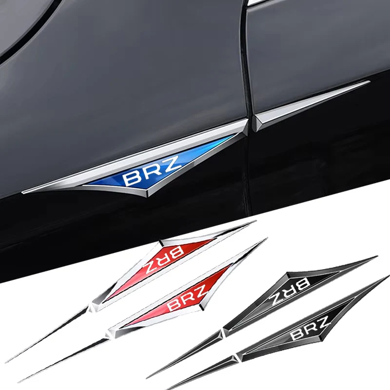 

2PCS Alloy Blade Emblem Sticker 3D Metal Logo Badge Waterproof Car Door Decor Styling Decal For Subaru BRZ Custom Accessories