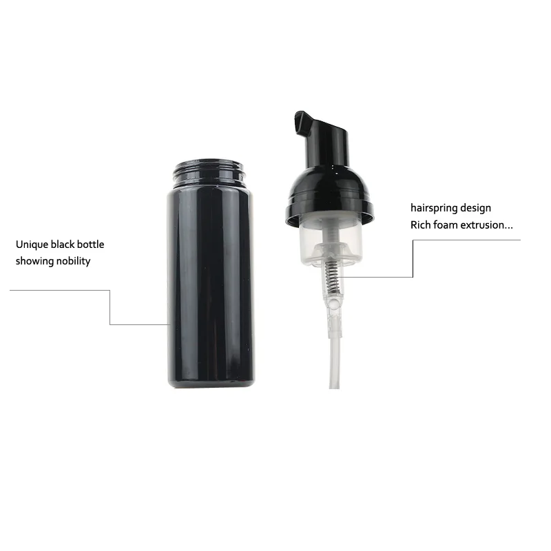 1/5/10/20/30Pcs Plastic Foam Pump Bottle Black Cleaner Soap Shampoo Dispenser Foam Container Empty Refillable Bottles 50ml