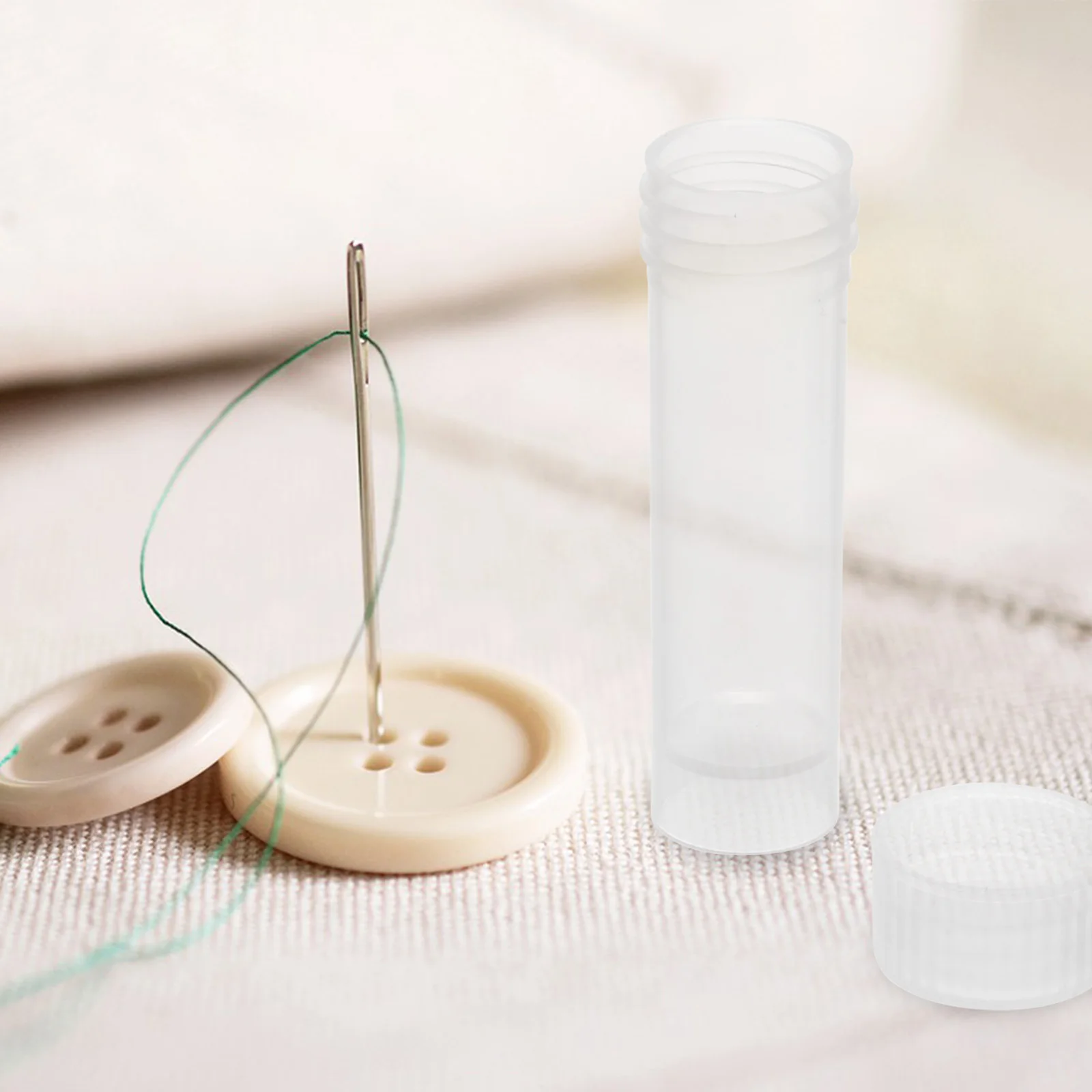 

10pcs Storage Tube Transparent Plastic Sewing Needle Holder Organizer For Beads Jewelry Medicine Durable Pp Material Safe