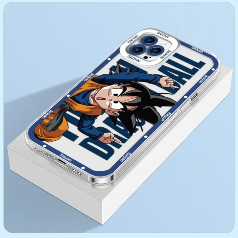 Casing Ponsel Dragon Ball Goku untuk IPhone 16 15 14 13 Pro Max Plus Sampul Lembut TPU Cangkang Abrasi Anti Jatuh Aksesori Semua Inklusif
