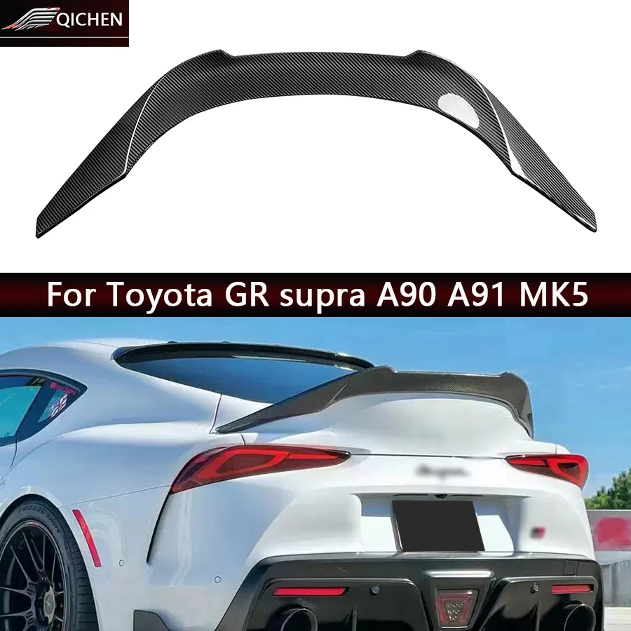 

For Toyota GR supra A90 A91 MK5 Carbon Fiber Roof Spoiler Tail fins Rear Wing Trunk Top Lip Spoiler Car Accessories body kit