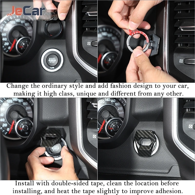 1set Car Engine Start Switch Button Cover Decor Stickers For Dodge Charger2011 Up/Challenger 2015 UP/RAM 2018/Durango 2014 UP