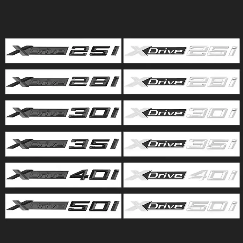 Car Trunk Emblem Badge For BMW X1 X3 X5 X6 XDrive 18i 20i 25i 28i 30i 35i 40i 50i E70 F15 F16 F25 F30 Logo Lettering Accessories