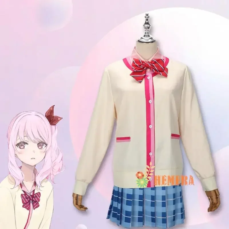 Akiyama Mizuki Anime Game Project Sekai Colorful Stage Cosplay Costume Clothes Wig Uniform Cosplay School Uniform Stage Costume