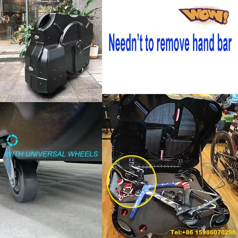 Hard  Bike Box  Bicycle Travel  Case Suitable for Triathlon Bicycle Suitcase Without Removing Handle