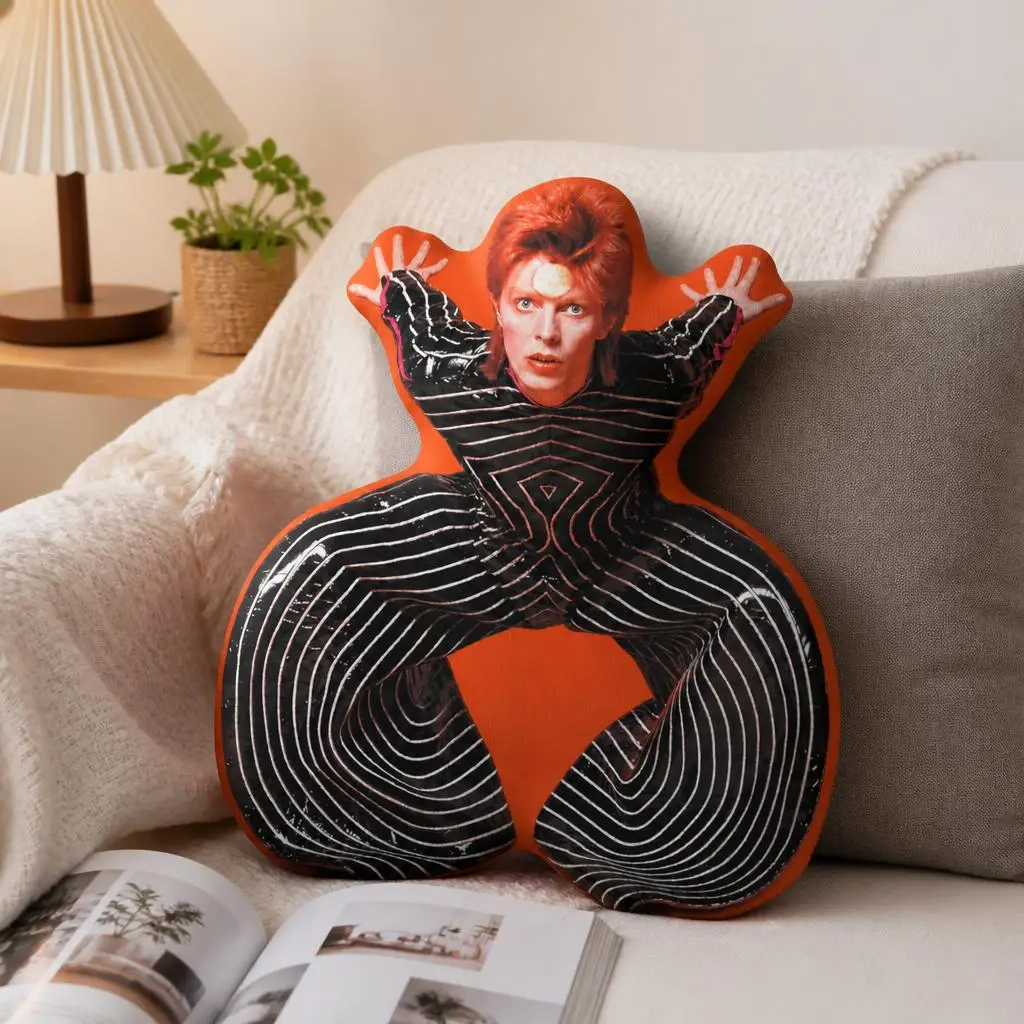 Davids Bowied Shaped Pillow Irregular Stuffed Throw Pillows for Home Decoration