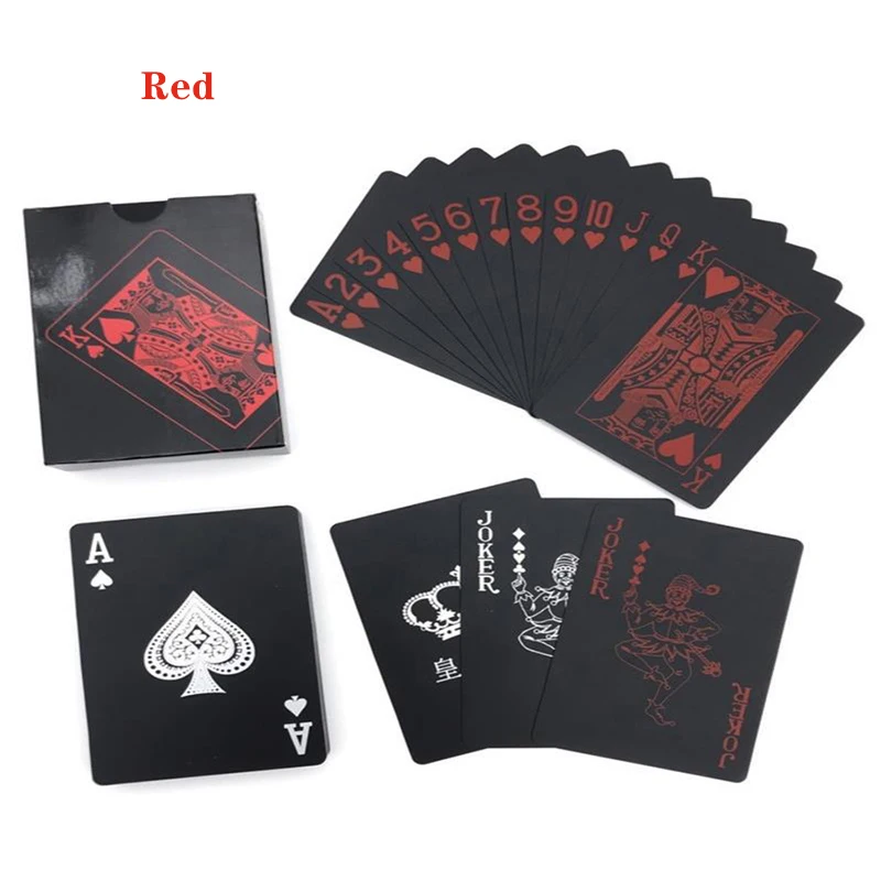 Carte da gioco in plastica nera Set di carte da gioco blu rosso giallo Collezione regalo Magic Dmagic impermeabile Magic Poker