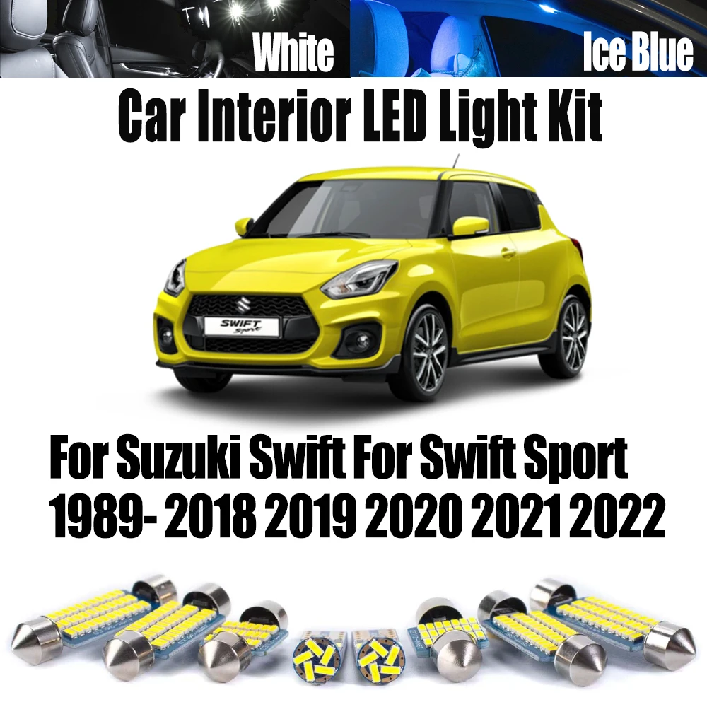 Canbus LED Interior mapa cúpula maletero Kit de luz para Suzuki Swift para Swift Sport 1989- 2018 2019 2020 2021 2022 bombillas interiores de coche