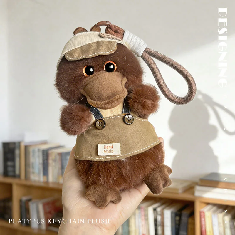 16cm Cartoon Platypus Plush Keychains Girls Boys Bag Backpack Kawaii Stuffed Toys Dolls Car Phone Platypus Plush Keyrings Gifts