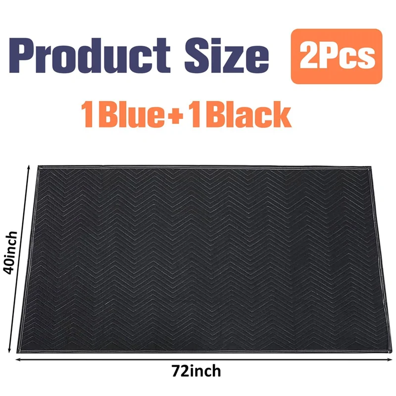 AY03-2Pcs Mantas para mover 40X72 pulgadas Mantas de embalaje resistentes para mover el envío Envoltura de muebles para muebles