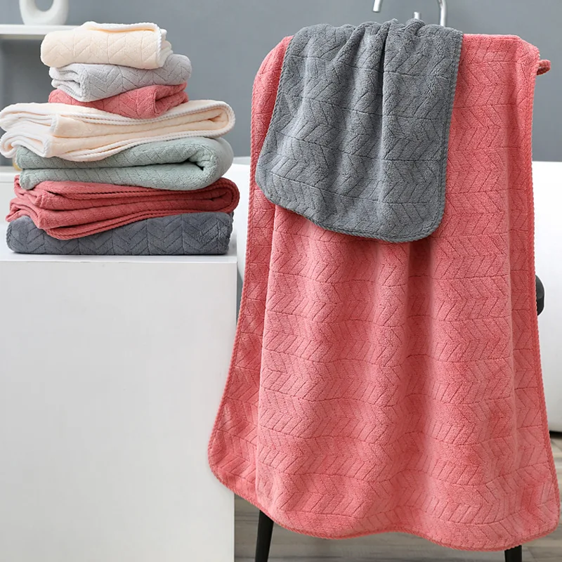 Thickened Coral velvet bath towel increases water absorption adult bath towel solid colordark grey soft affinity face towel