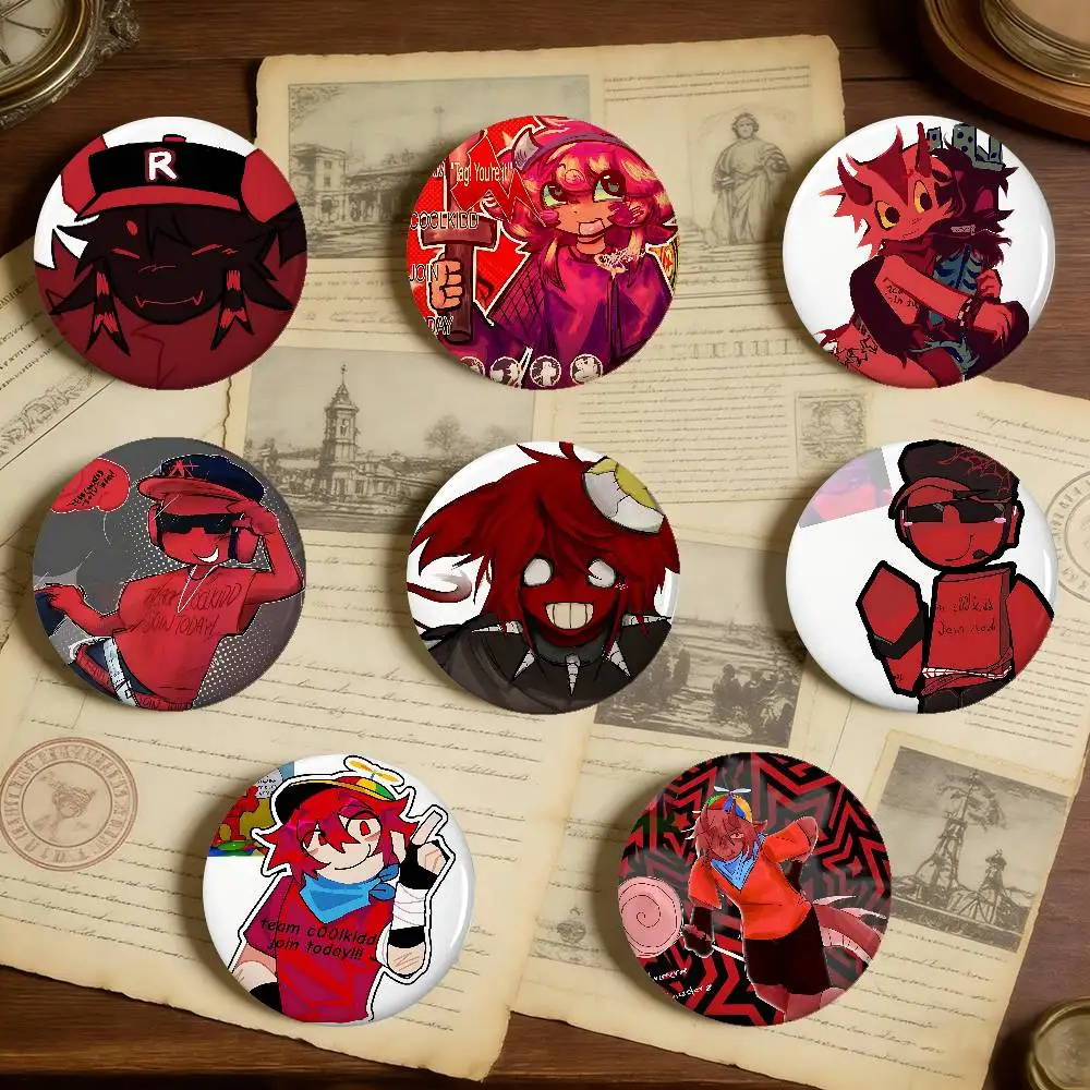 CoolKidd Anime Badges Peripheral Lapel Pins Tinplate Round Brooch For Shoulder Bag Accessories Souvenir Gifts