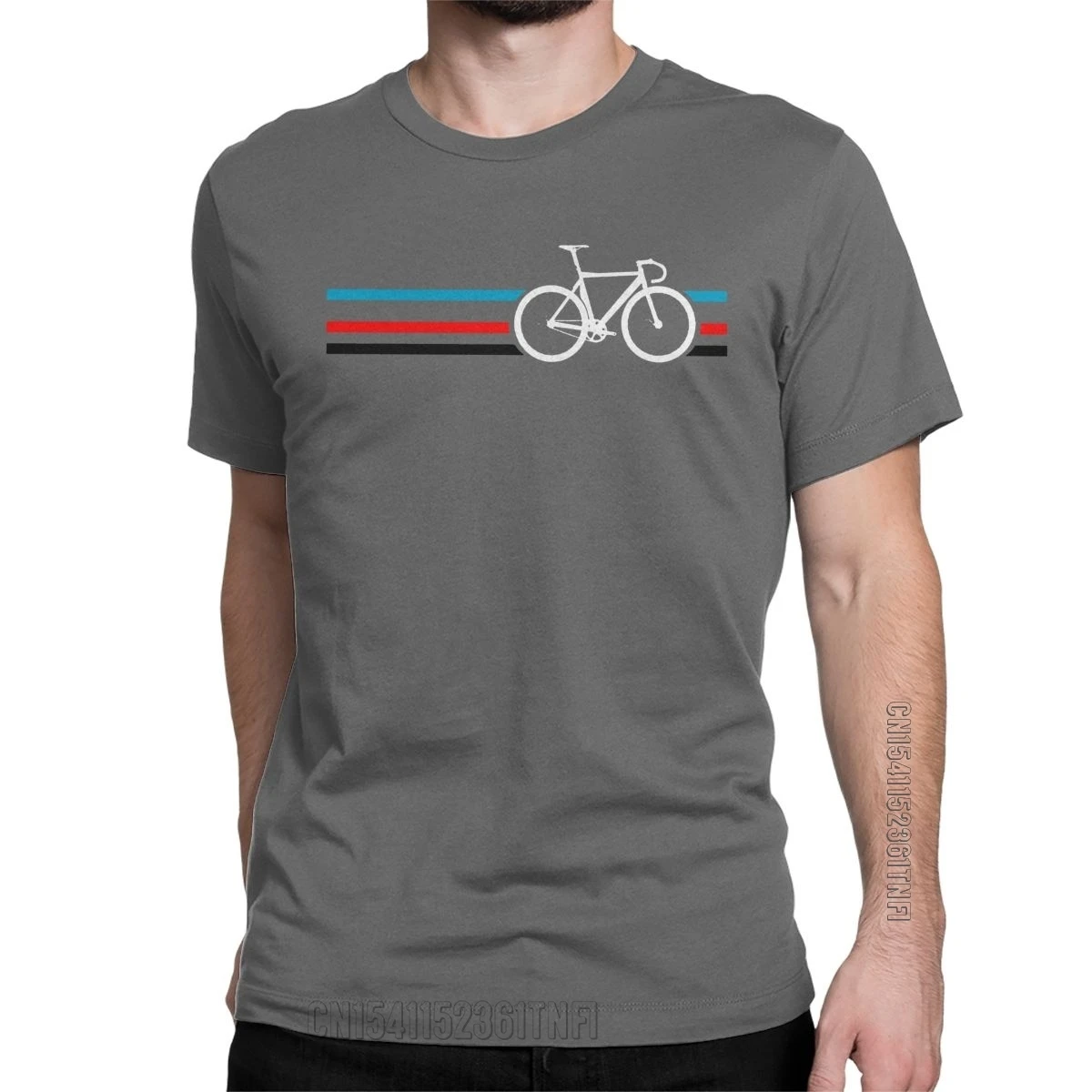 Bike Stripes Velodrome Bicycle T-Shirts Men Funny Cotton Tee Shirt Crewneck Classic Short Sleeve T Shirts Gift Idea Tops